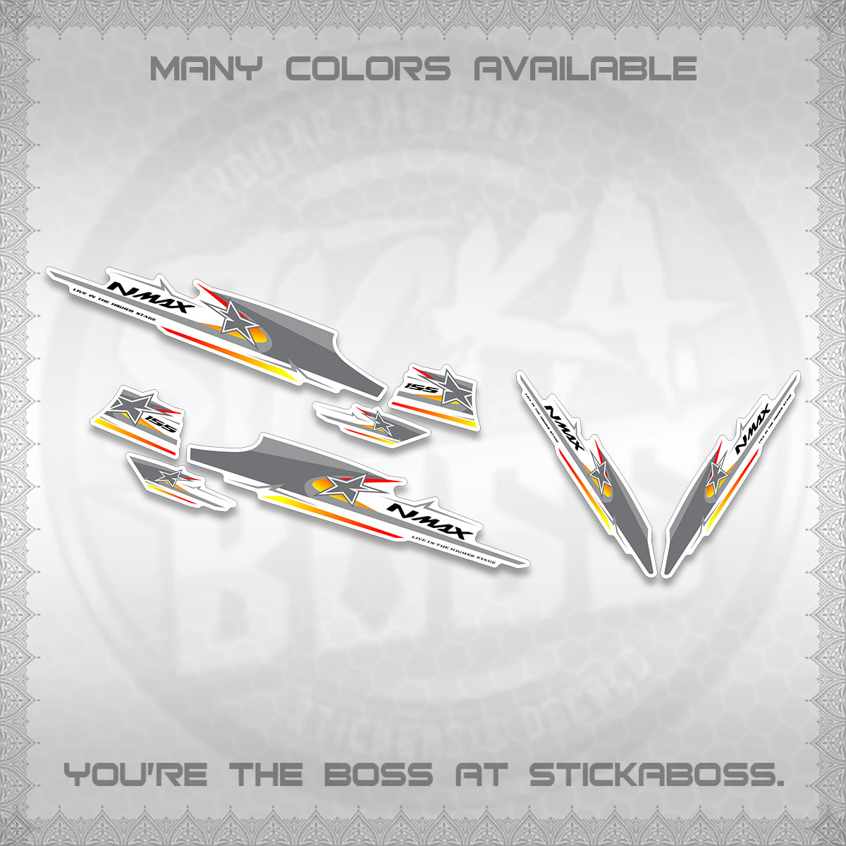 NMAX V1 FOR WHITE THAI-INDO DECALS (THMI 02 DESIGN)STICKER DECALS By STICKABOSS