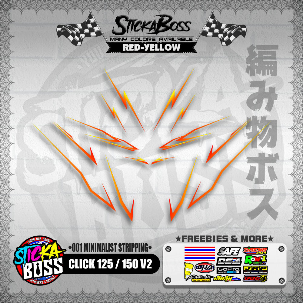 CLICK 125 / 150 V2 DECALS ( 001 MINIMALIST STRIPPING )【WITH FREEBIES】