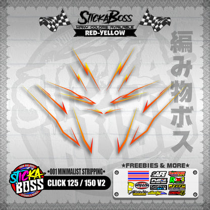 CLICK 125 / 150 V2 DECALS ( 001 MINIMALIST STRIPPING )【WITH FREEBIES】