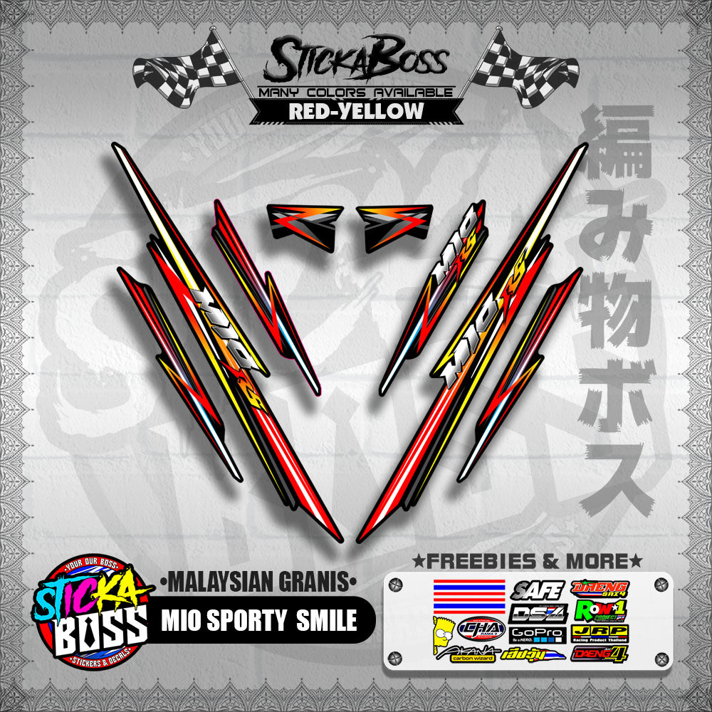 MIO SPORTY / SMILE DECALS ( MALAYSIAN GRANIS ) [ PREMIUM GLOSSY LAMINATED ]【WITH FREEBIES】
