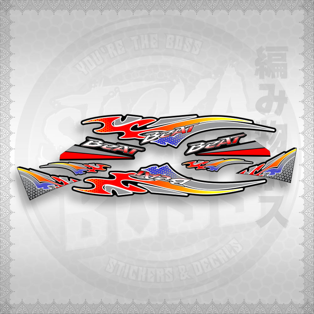 BEAT Fi V2 THAI CONCEPT ( FIERY EDGE ) STICKER DECALS By STICKABOSS