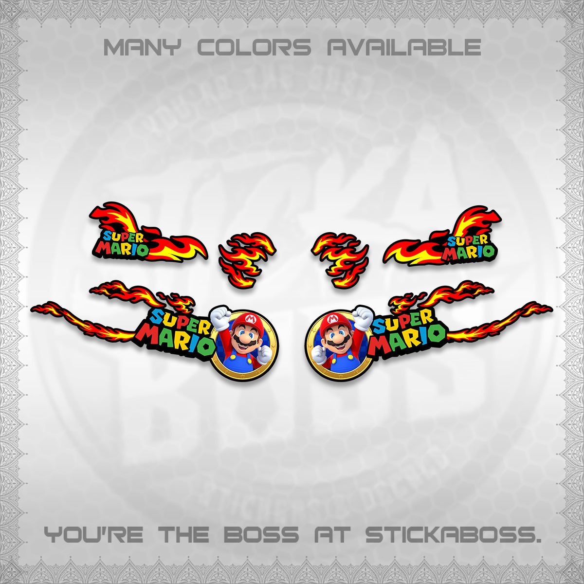 FAZZIO DECALS (FLAMES 02 SUPER-M MOTIF) STICKER KITS BY STICKABOSS