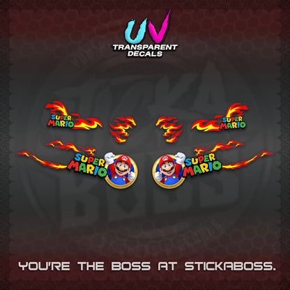 FAZZIO UV TRANSPARENT DECALS (FLAMES 02 SUPER-M MOTIF) STICKER KITS BY STICKABOSS