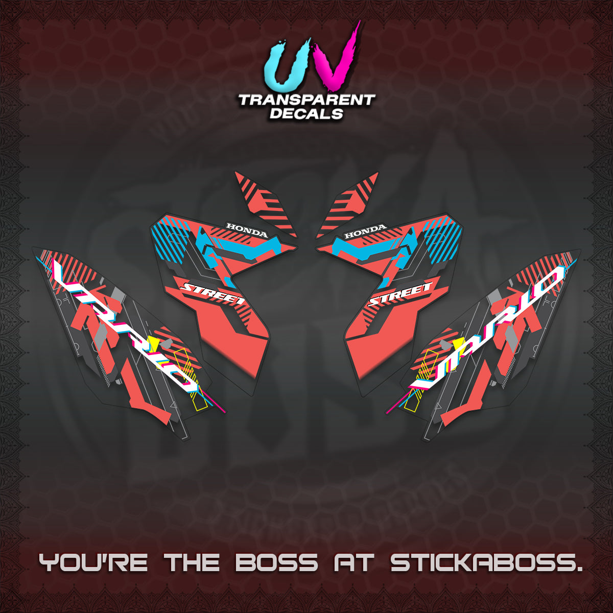 CLICK 125 V3 VARIO UV TRANSPARENT DECALS (2026 STREET STYLE EDITION) STICKER DECALS By STICKABOSS