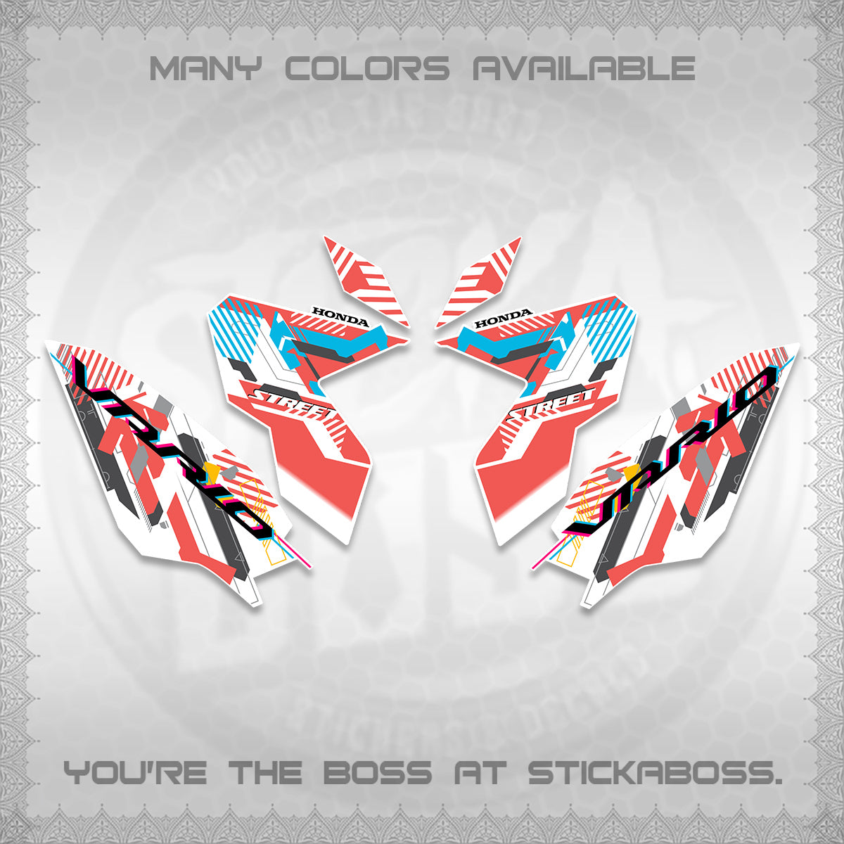 CLICK 125 V3 VARIO FOR WHITE DECALS (2026 STREET STYLE EDITION) STICKER DECALS By STICKABOSS