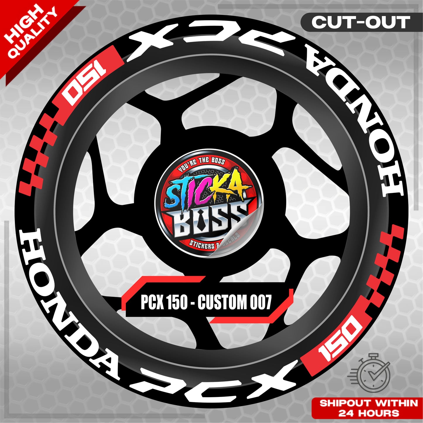 PCX 150 MAG STICKER SET ( 2 MAGS ) - CUSTOM 007 | VINYL WATERPROOF CUT-OUT DECALS