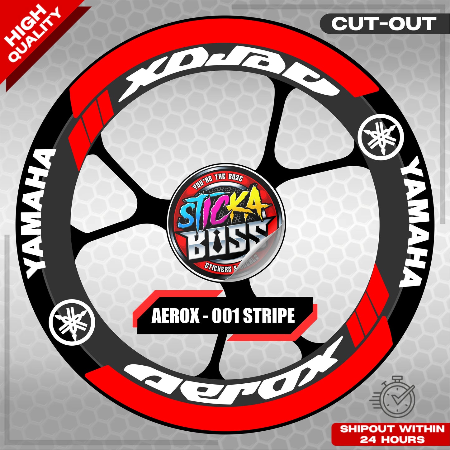 AEROX MAG STICKER SET  ( 2 MAGS ) - 001 STRIPE | VINYL WATERPROOF CUT-OUT DECALS