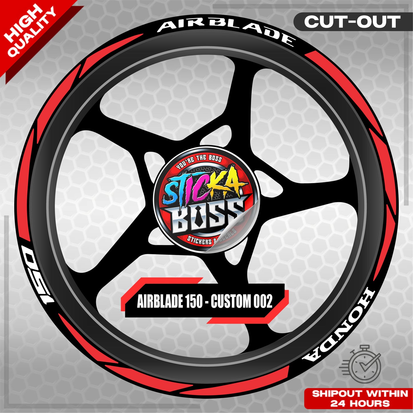 AIRBLADE 150 MAG STICKER SET ( 2 MAGS ) - CUSTOM 002 | VINYL WATERPROOF CUT-OUT DECALS