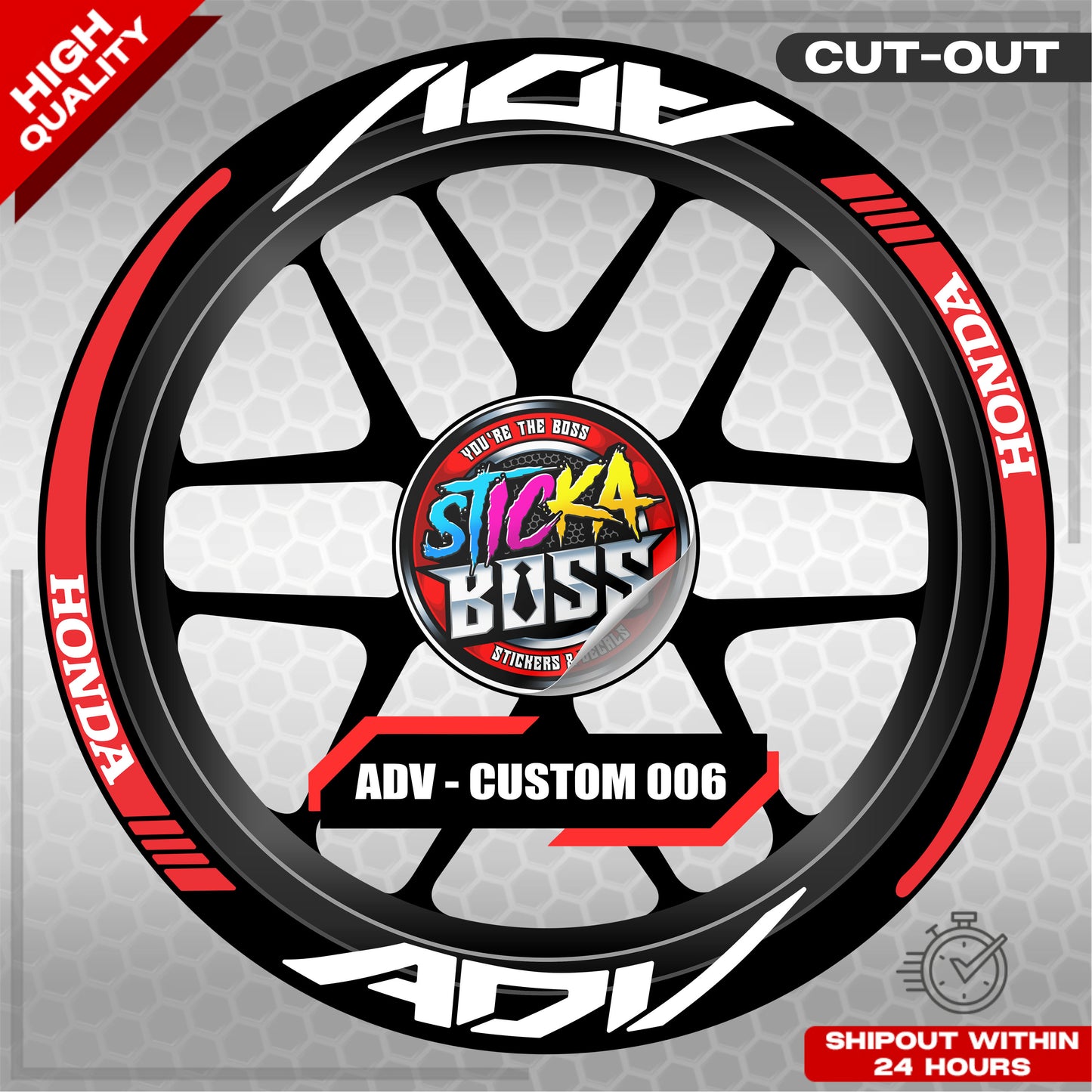 ADV 150 / 160 MAG STICKER SET ( 2 MAGS ) - CUSTOM 006 | VINYL WATERPROOF CUT-OUT DECALS