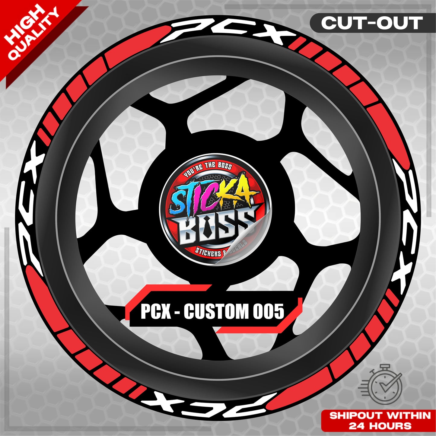 PCX 150 / 160 MAGS STICKER SET  ( 2 MAGS ) - CUSTOM 005 | VINYL WATERPROOF CUT-OUT DECALS