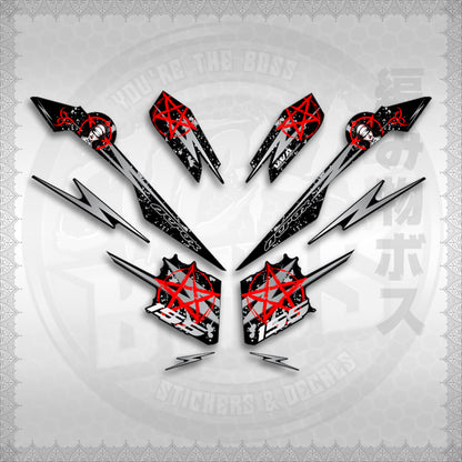 STICKER DECALS for AEROX V3 ALPHA TURBO INDO (AV3STLASA) By STICKABOSS (SOFIE LAMINATED WATERPROOF)