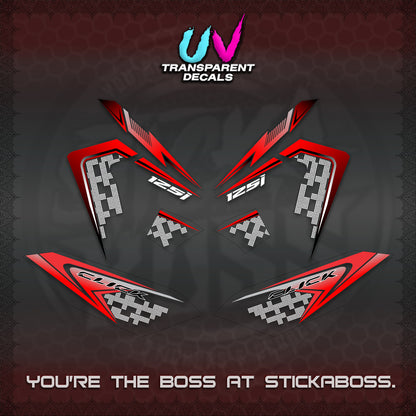CLICK 125 V4 VIETNAM UV TRANSPARENT DECALS (2026 TERBARU MOTIF DESIGN) STICKER KITS BY STICKABOSS