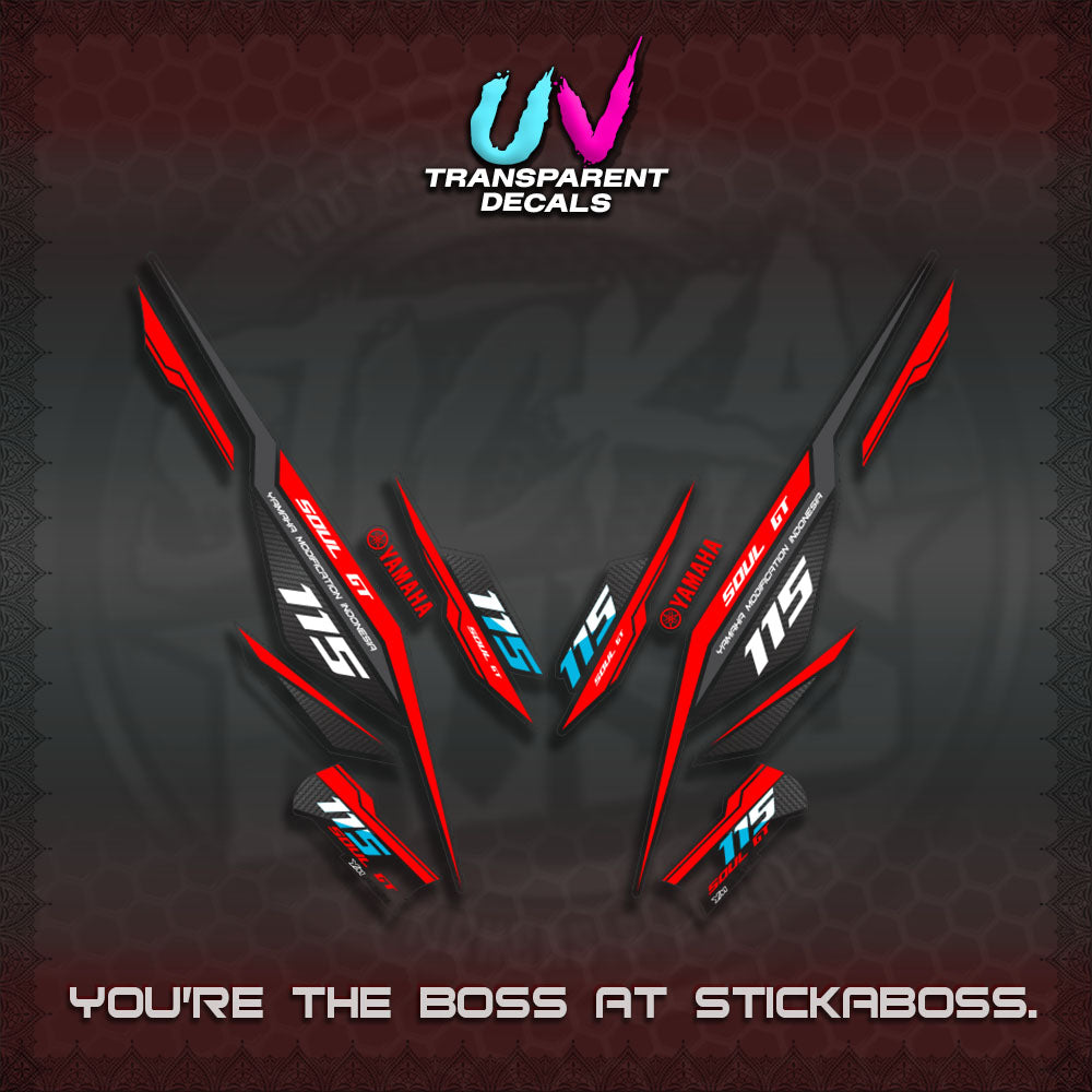 【PREMIUM UV PRINT】TRANSPARENT MIO SOUL I 115 GT INDO DECALS(0002 DESIGN)STICKER DECALS By STICKABOSS