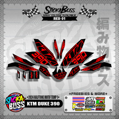 KTM DUKE 390 STICKER DECALS ( 2024 HALFTONE MOTIF TEMP 1 )【WITH FREEBIES】
