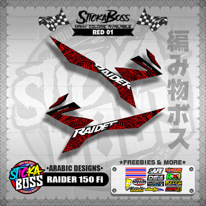 RAIDER 150 Fi DECALS ( ARABIC DESIGNS )【WITH FREEBIES】