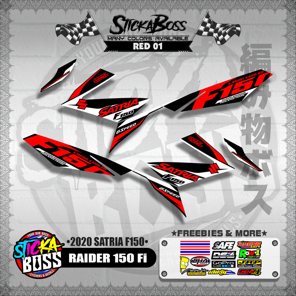 RAIDER 150 Fi DECALS ( 2020 SATRIA F150 )【WITH FREEBIES】 – StickaBoss