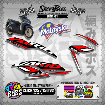 CLICK 125 / 150 V2 MALAYSIAN DECALS ( VARIO MALAYSIA 2021 )【WITH FREEBIES】