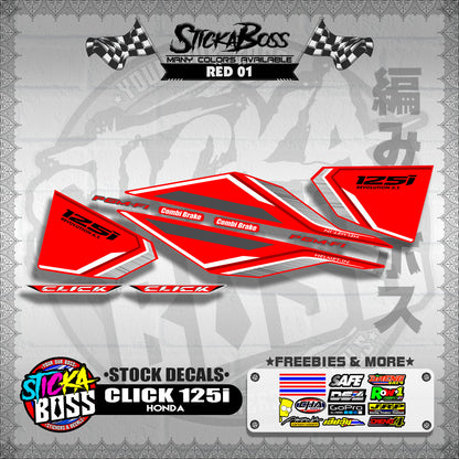 CLICK 125i V1 ( STOCK DECALS ) 【WITH FREEBIES】