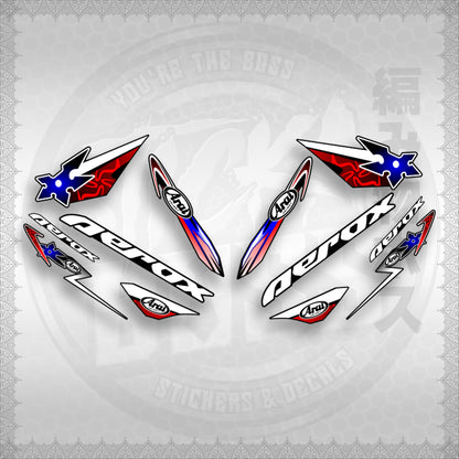 AEROX 155 V1 CUSTOM DESIGN ( ARAI NINJA BLADES ) STICKER DECALS By STICKABOSS