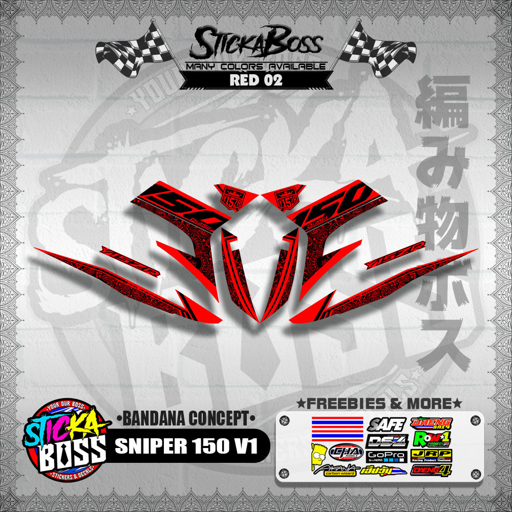 SNIPER 150 V1 DECALS ( BANDANA CONCEPT )【WITH FREEBIES】