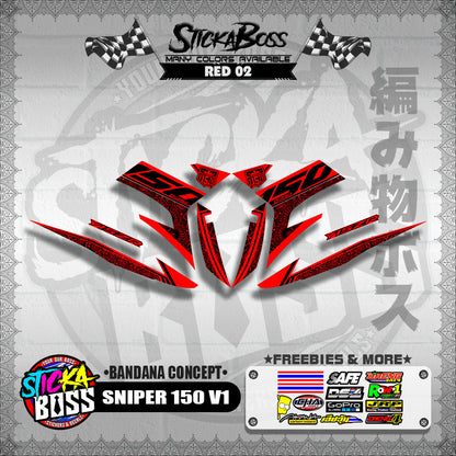 SNIPER 150 V1 DECALS ( BANDANA CONCEPT )【WITH FREEBIES】
