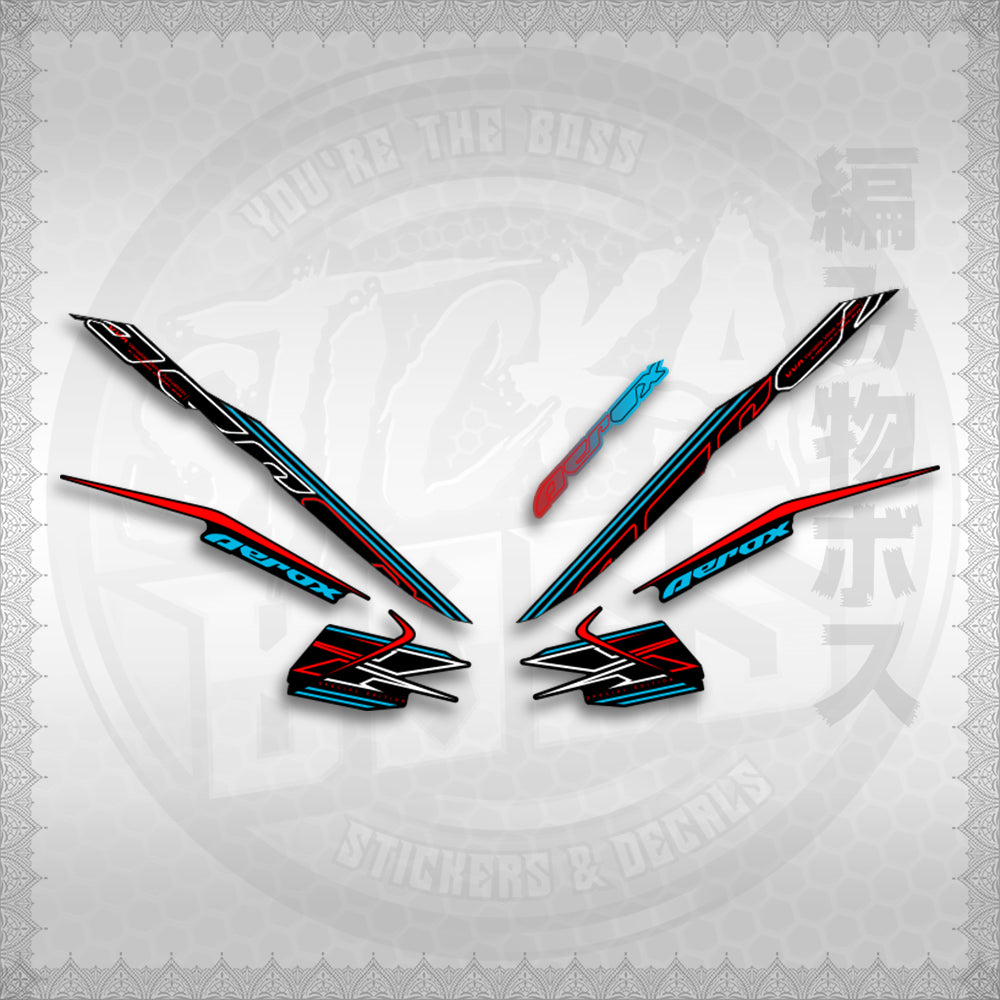 STICKER DECALS for AEROX V3 ALPHA TURBO INDO (AV3CYCI) By STICKABOSS (SOFIE LAMINATED WATERPROOF)