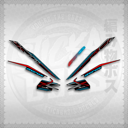 STICKER DECALS for AEROX V3 ALPHA TURBO INDO (AV3CYCI) By STICKABOSS (SOFIE LAMINATED WATERPROOF)