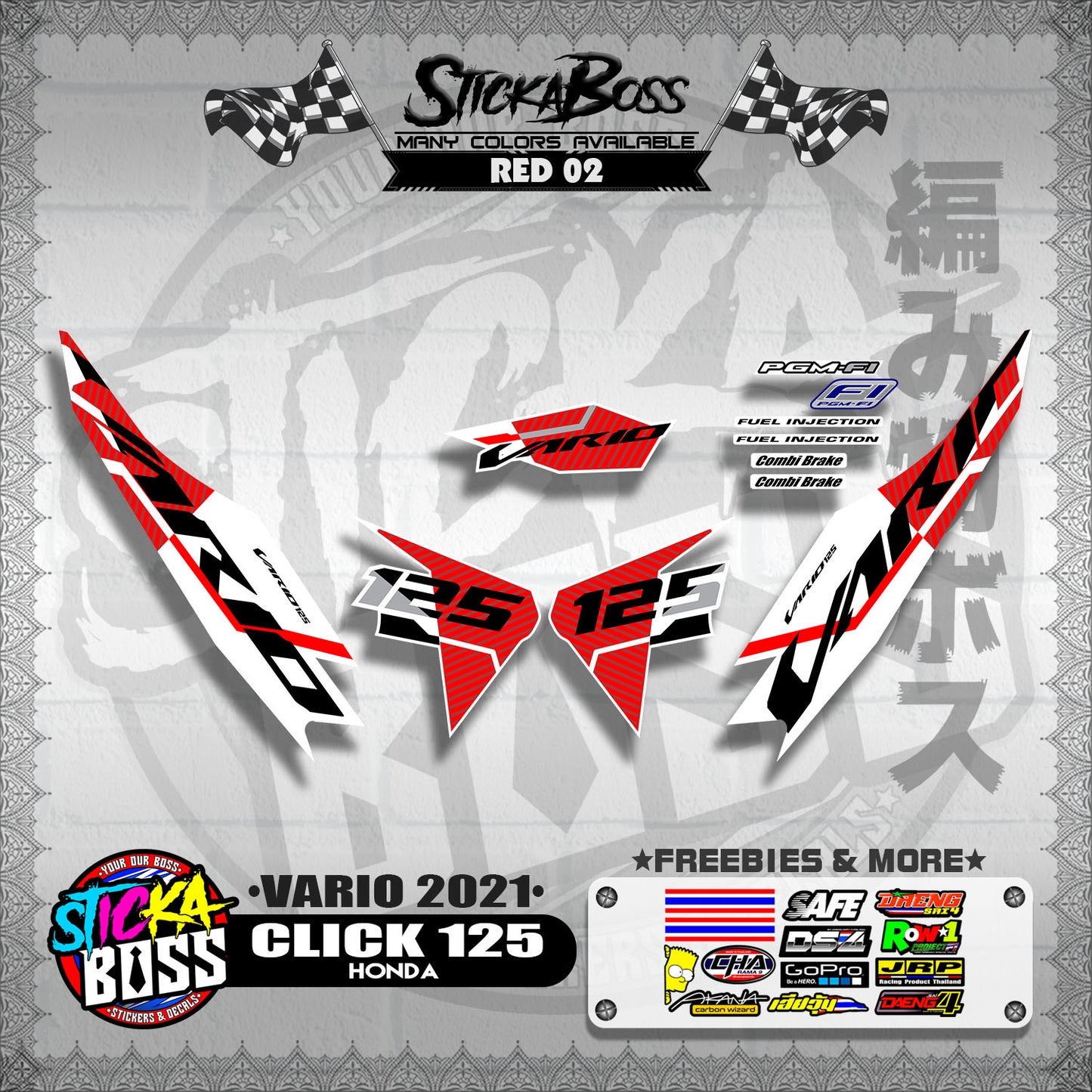 CLICK 125 V2 DECALS ( VARIO 2021 )【WITH FREEBIES】