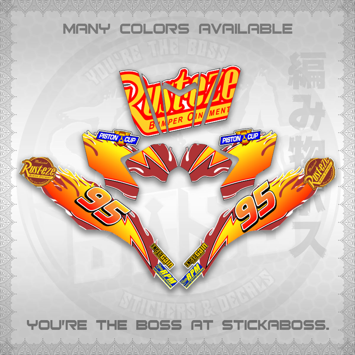 CLICK 125 V3 ( FOR WHITE LIGHTING MCQUEEN DESIGN ) STICKER DECALS By STICKABOSS