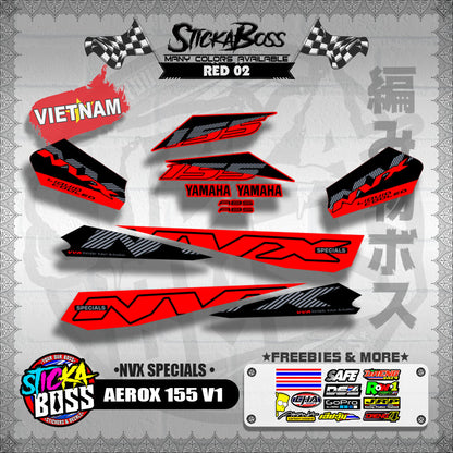 AEROX 155 V1 VIETNAM DECALS ( NVX SPECIALS )【WITH FREEBIES】
