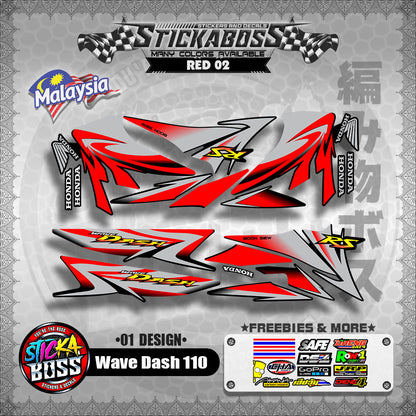 Honda Wave Dash 110 Malaysian Decals ( 01 Design ) Malaysia Concept【WITH FREEBIES】