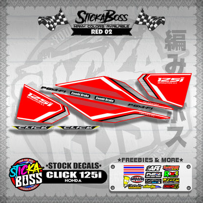 CLICK 125i V1 ( STOCK DECALS ) 【WITH FREEBIES】