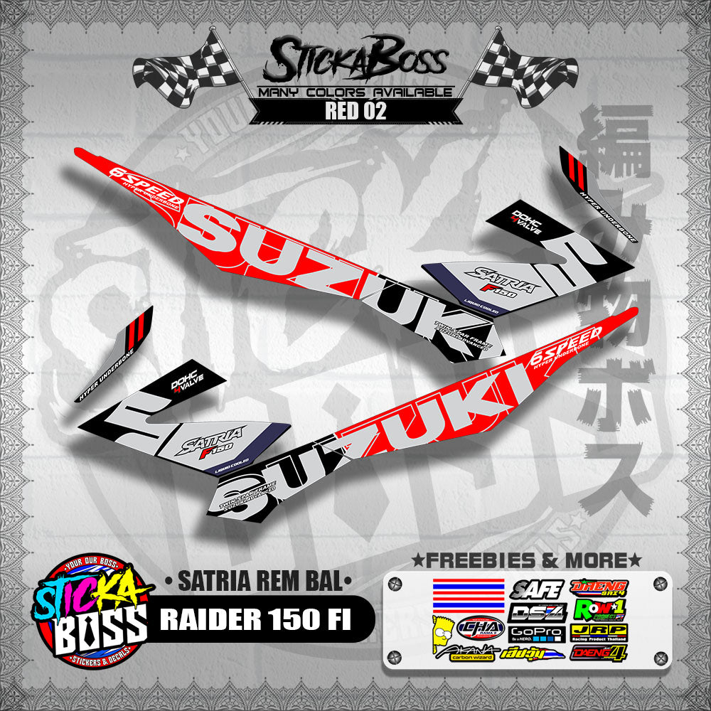 RAIDER 150 FI DECALS ( SATRIA REM BAL )【WITH FREEBIES】