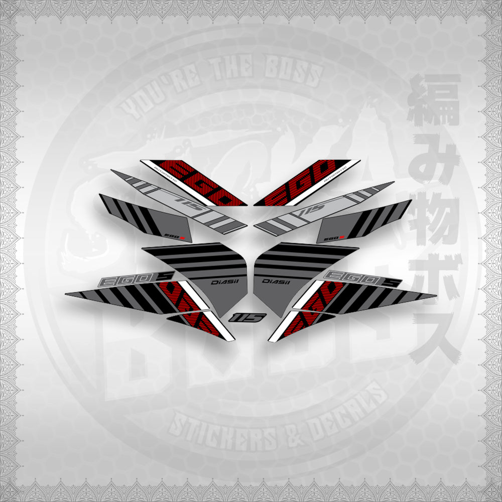STICKER DECALS for MIO SOUL 115 CARB (MSICEGSBA) By STICKABOSS (SOFIE LAMINATED WATERPROOF)