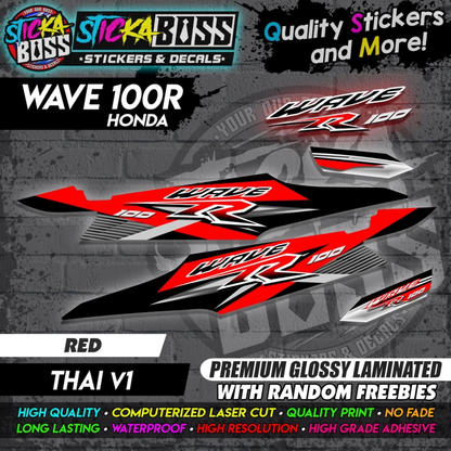 HONDA WAVE 100 R (THAI V1) [STOCK DECALS]【PREMIUM GLOSSY LAMINATED】