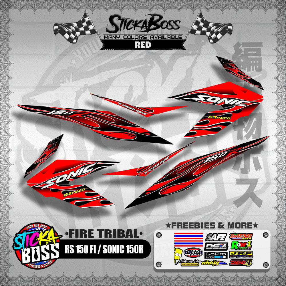 RS 150 FI / SONIC 150R DECALS ( FIRE TRIBAL )【WITH FREEBIES】