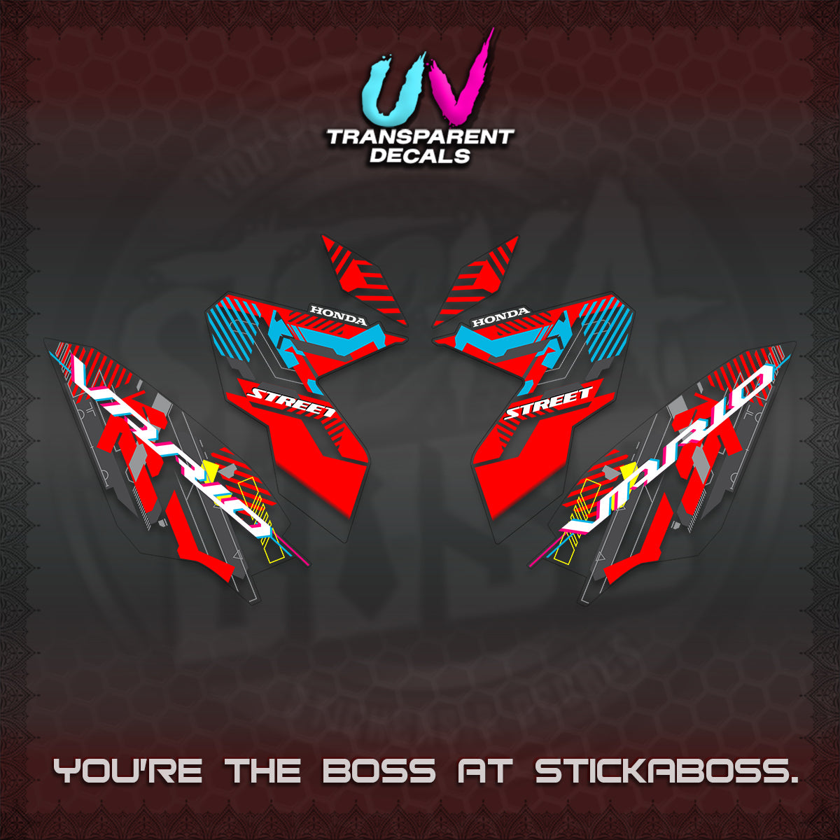 CLICK 125 V3 VARIO UV TRANSPARENT DECALS (2026 STREET STYLE EDITION) STICKER DECALS By STICKABOSS