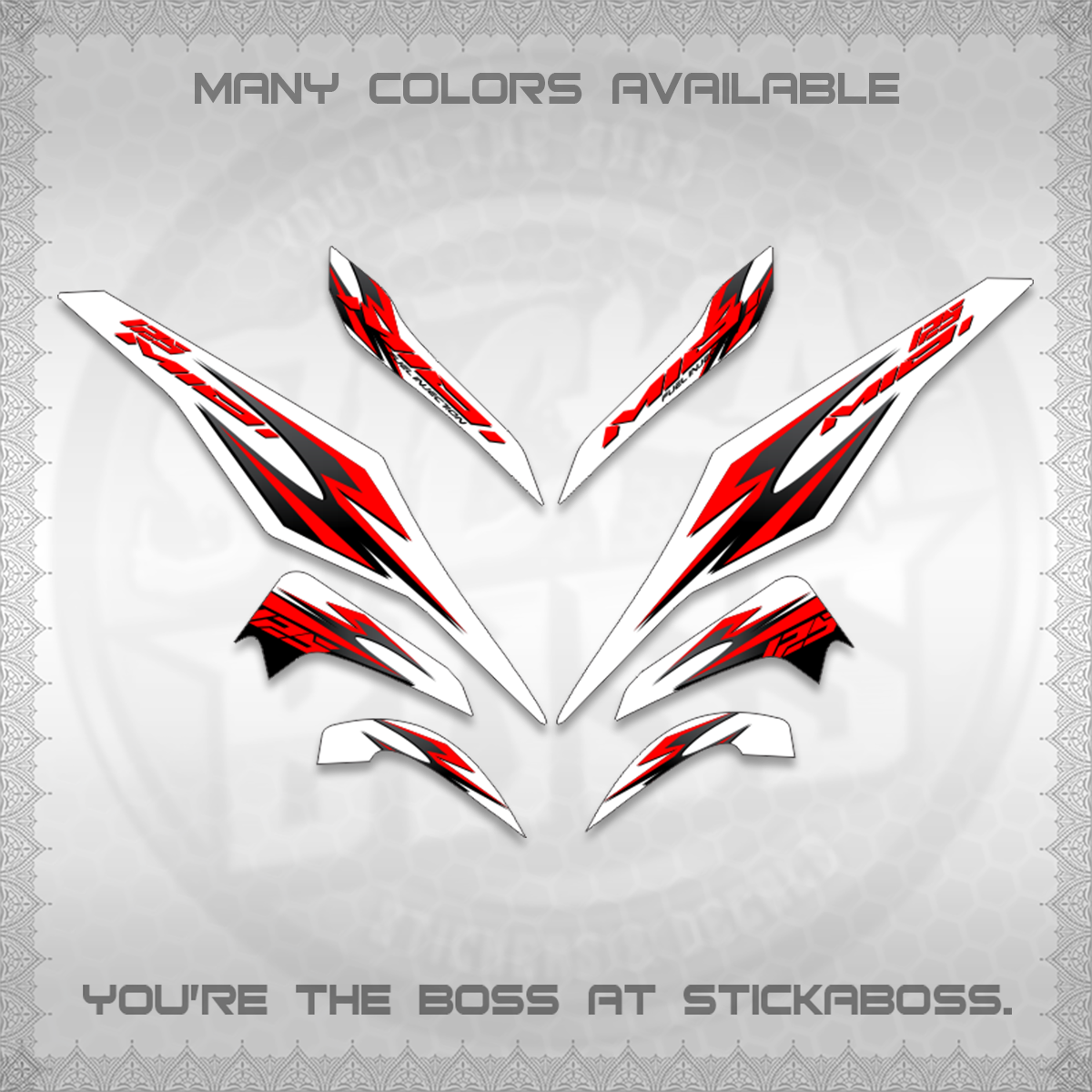 MIO I 125 M3 INDO-MALAY FOR WHITE (SHARP CODE AM3) STICKER DECALS By STICKABOSS (Copy)
