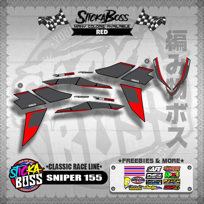 SNIPER 155 DECALS ( CLASSIC RACE LINE )【WITH FREEBIES】 – StickaBoss