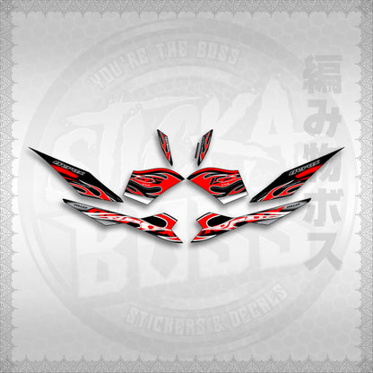 STICKER DECALS for AEROX V3 ALPHA TURBO INDO (AV311TRED) By STICKABOSS (SOFIE LAMINATED WATERPROOF)