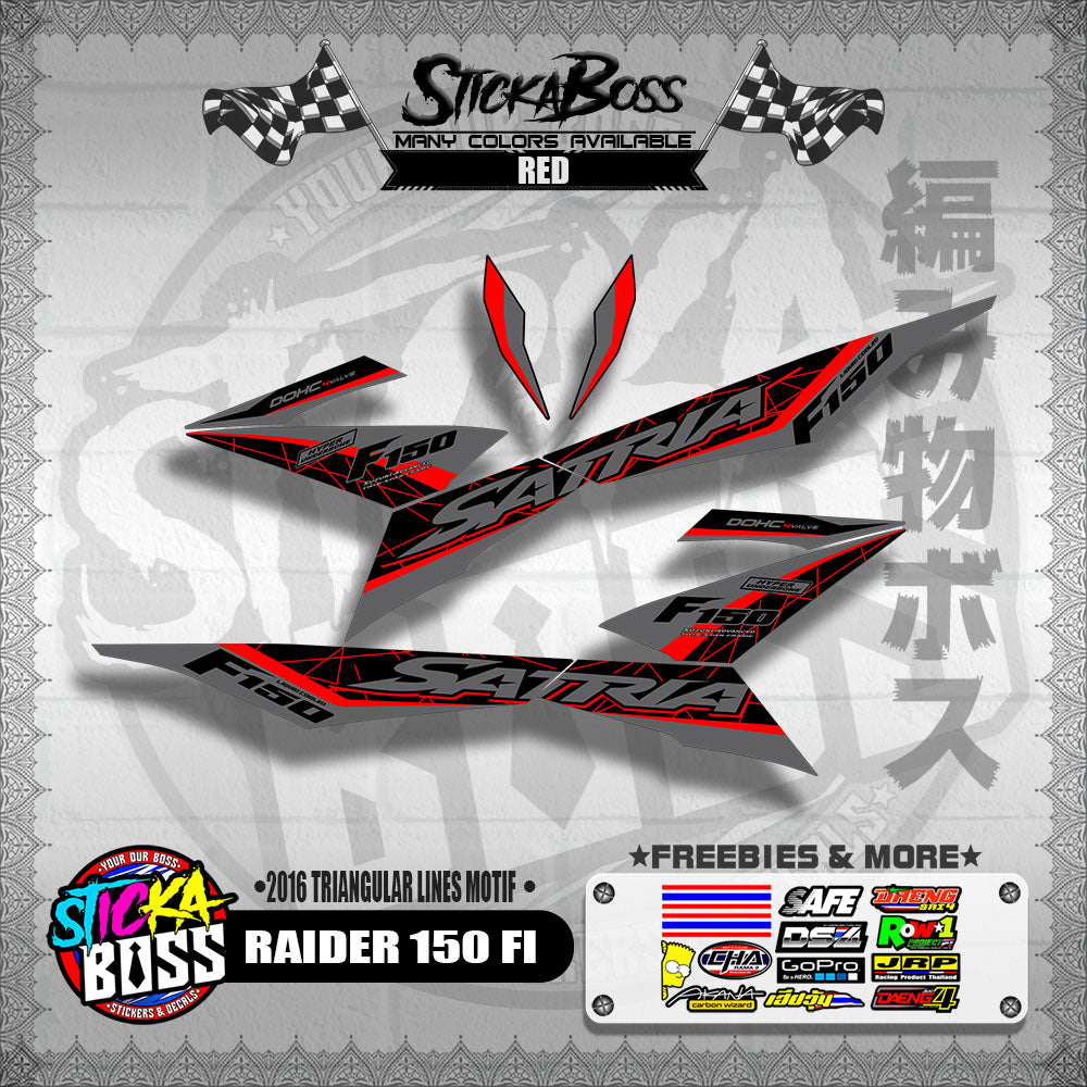 RAIDER 150 FI DECALS ( 2016 TRIANGULAR LINES MOTIF )【WITH FREEBIES】