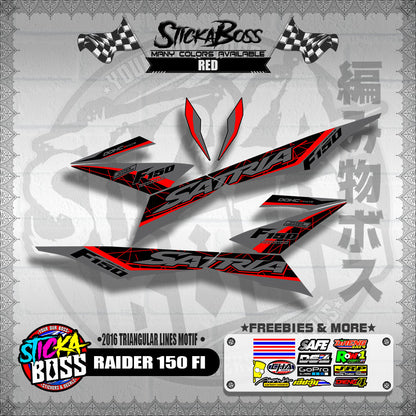 RAIDER 150 FI DECALS ( 2016 TRIANGULAR LINES MOTIF )【WITH FREEBIES】