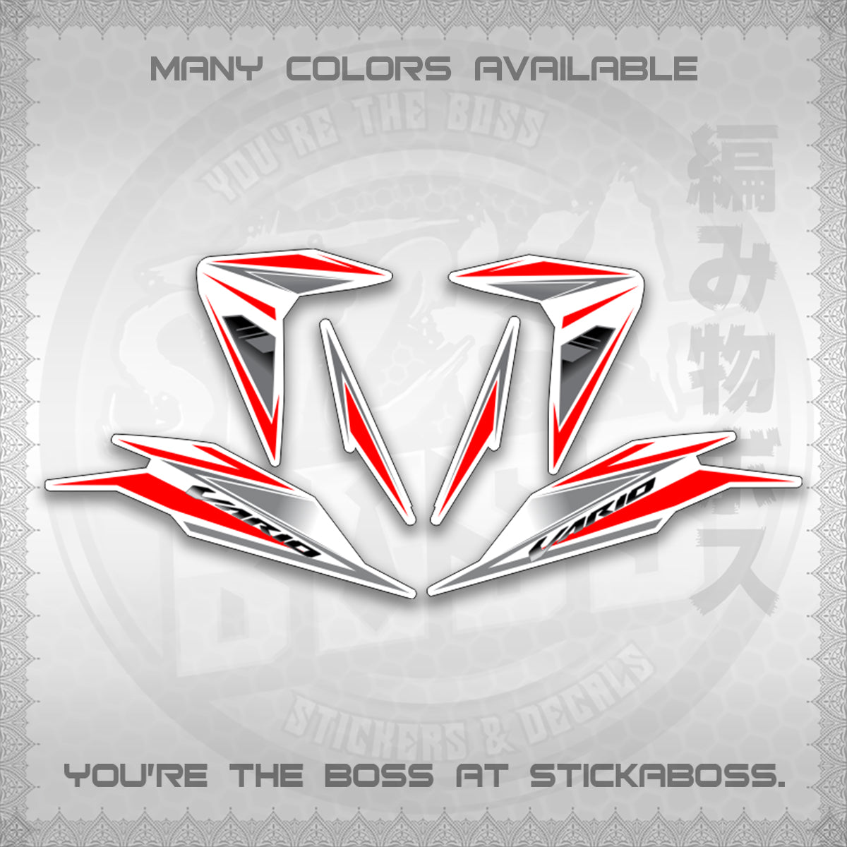 CLICK 125 V3 INDO CONCEPT ( FOR WHITE SLASH BLADE VARIO ) STICKER DECALS By STICKABOSS
