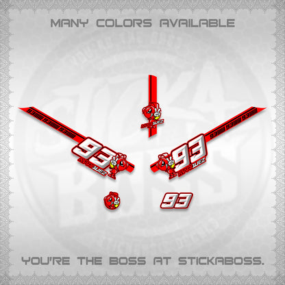 GIORNO 125 DECALS (MARQUEZ 93 DESIGN) STICKER DECALS BY STICKABOSS