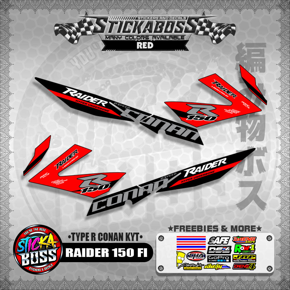 RAIDER 150 FI DECALS ( TYPE R CONAN KYT ) 【WITH FREEBIES】