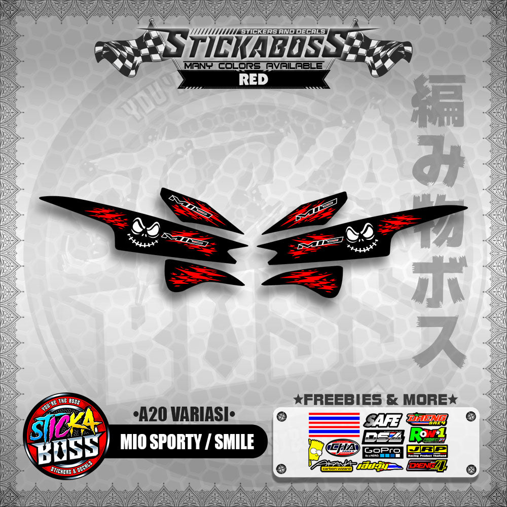 MIO SPORTY / SMILE INDO STICKER DECALS (  A20 VARIASI )【WITH FREEBIES】