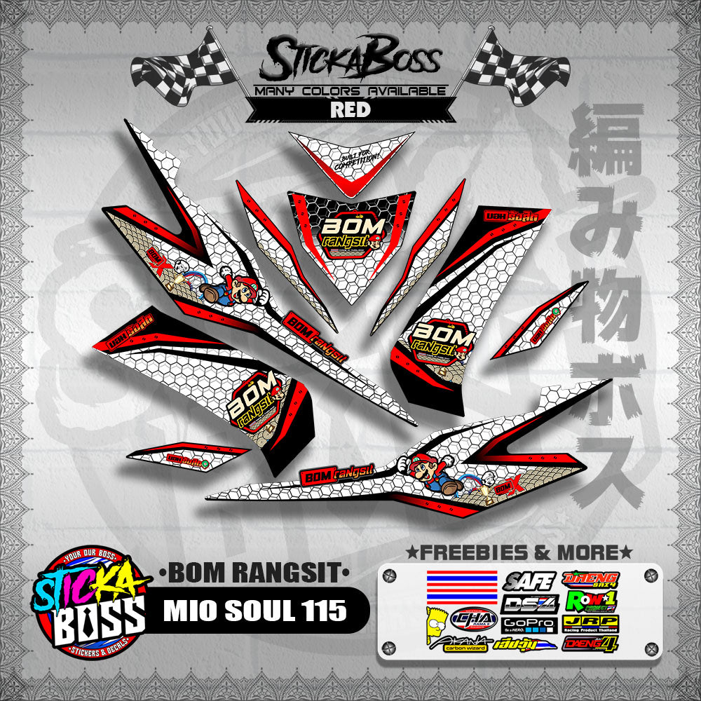 MIO SOUL 115 INDO DECALS ( BOM RANGSIT )【WITH FREEBIES】