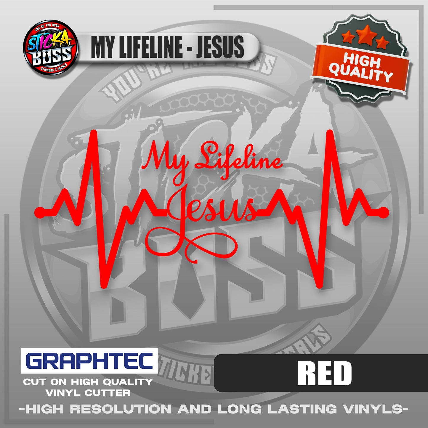 MY LIFELINE - JESUS | VINYL WATERPROOF CUT-OUT STICKER DECALS【Stickaboss】