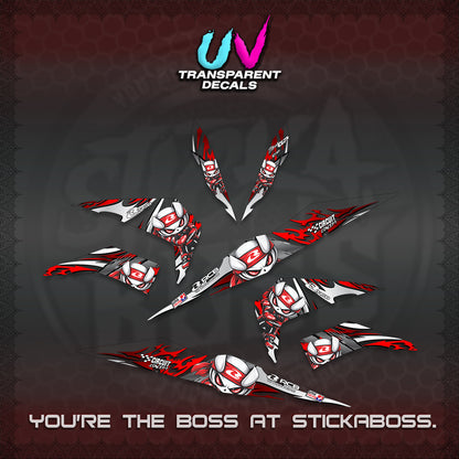 BEAT FI V2 UV TRANSPARENT DECALS (2026 NEW RCB 2.0 DESIGN) STICKER KITS BY STICKABOSS