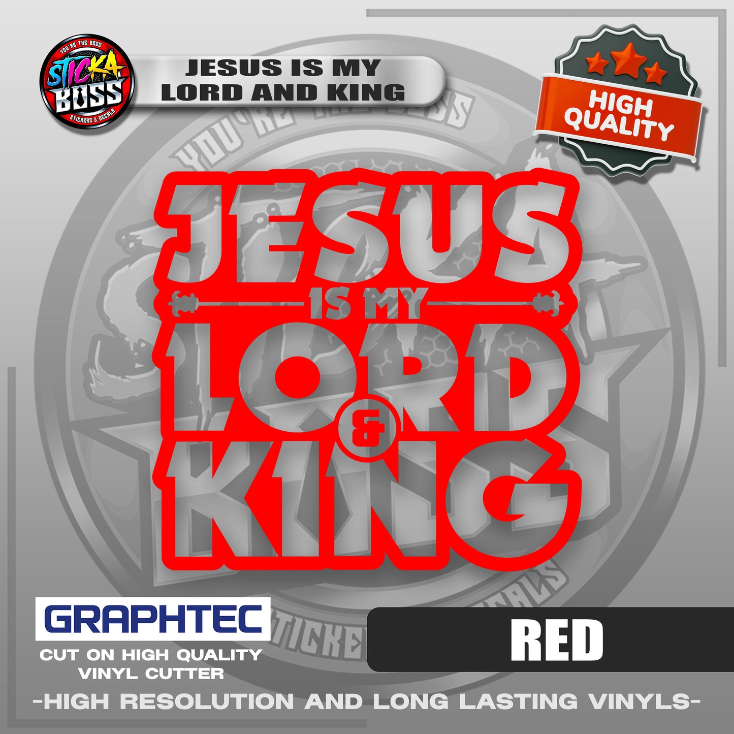 JESUS IS MY LORD AND KING | VINYL WATERPROOF CUT-OUT STICKER DECALS【Stickaboss】